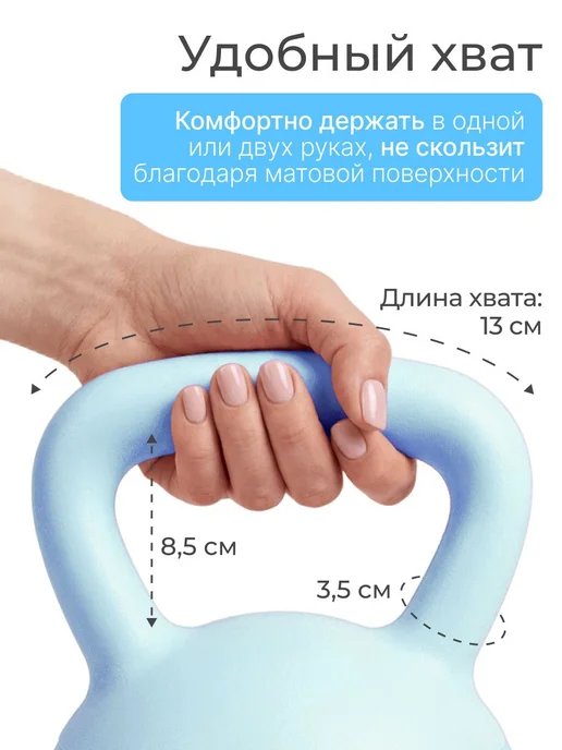 Гиря 10 кг мягкая темно-серая, 10 кг, голубой, фото 3