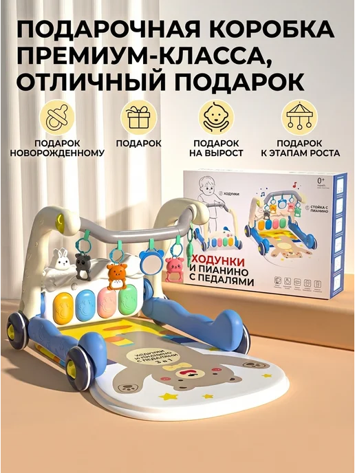 Игровой коврик для малышей розовый 0+, синий, фото 2