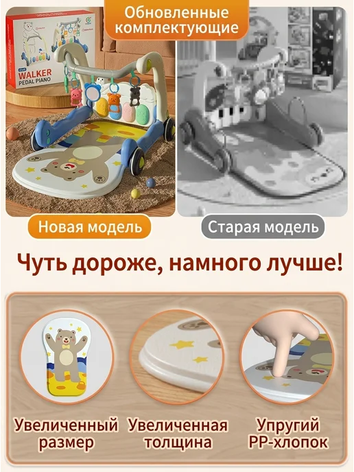 Игровой коврик для малышей розовый 0+, синий, фото 8