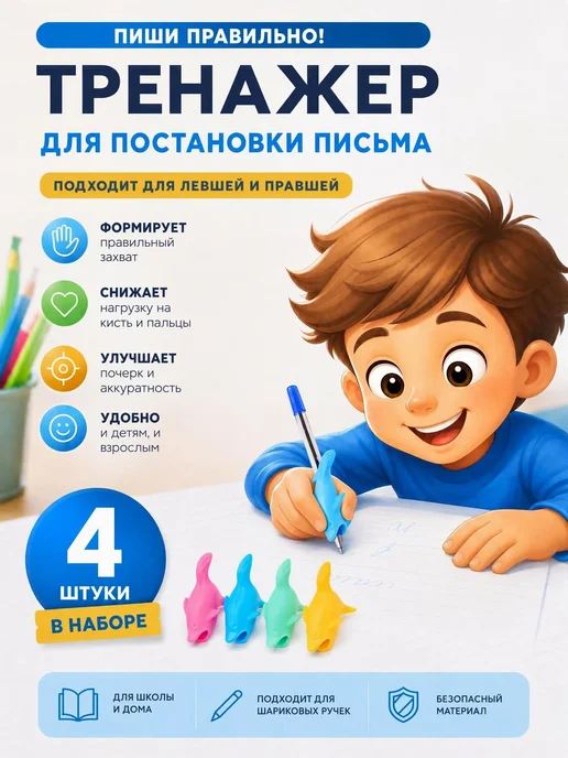Тренажер для постановки письма у детей 4шт набор, 4 шт