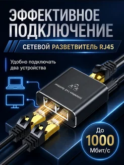 Активный сплиттер LAN 1x2 USB-C 5V для сетевой розетки