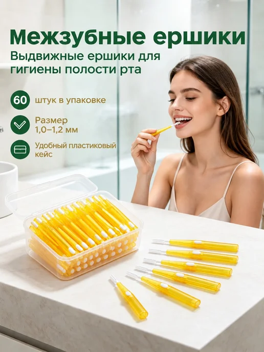 Набор межзубных щёток 60 шт, 60 шт