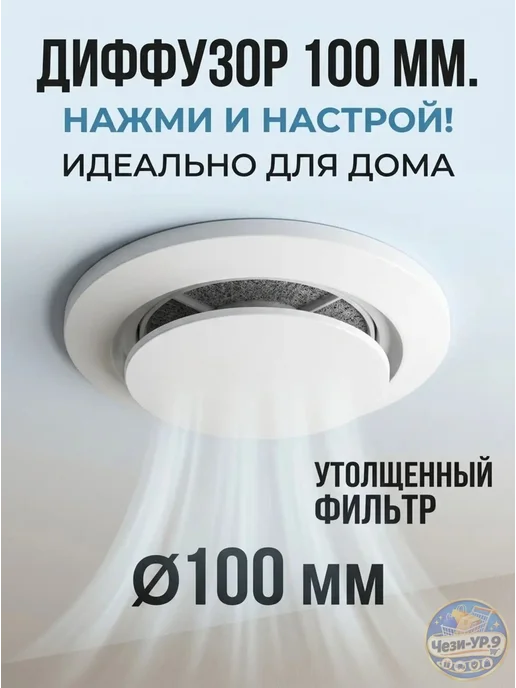 Анемостат ДПУ-100 приточно-вытяжной, универсальный,пластик, вариант