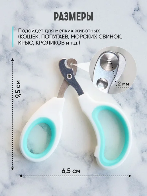 Когтерезка для кошек с ограничителем, ножницы для когтей, голубой, фото 3