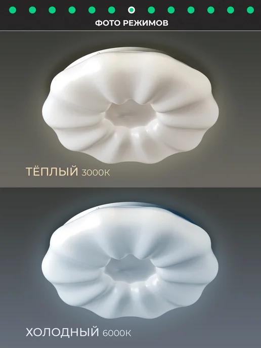 CBETЛO Люстра потолочная для гостиной, спальни, кухни, белый, фото 3