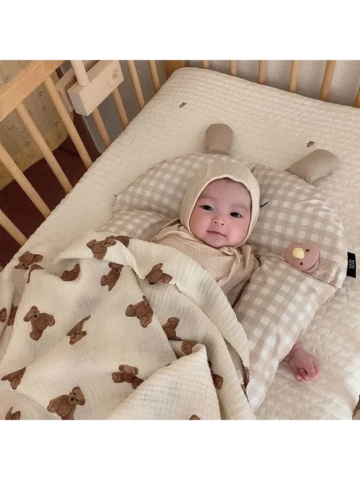 Плотное трикотажное одеяло с плюшевым мишкой, вариант, фото 6