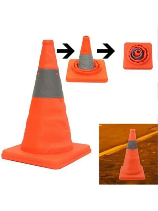 Складной оранжевый дорожный конус 30 см Orange 40cm, оранжевый, фото 2
