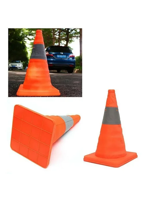 Складной оранжевый дорожный конус 30 см Orange 40cm, оранжевый, фото 3