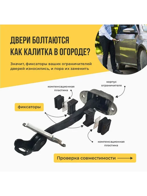 Ремкомплект ограничителей на 2 двери Mazda CX-3, Кузов DK, бежевый, фото 2