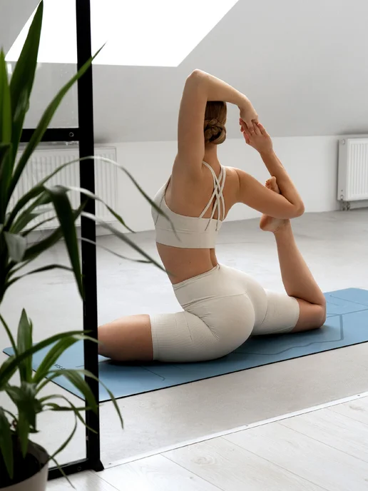 Hamsa Yoga, Коврик для йоги, фитнеса, гимнастики и спорта см, голубой, фото 6
