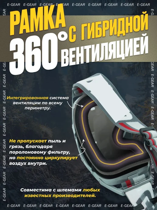 Мотоочки для мотокросса, эндуро, снегохода Leamm/Leatt Velocity 6.5, черный, фото 7