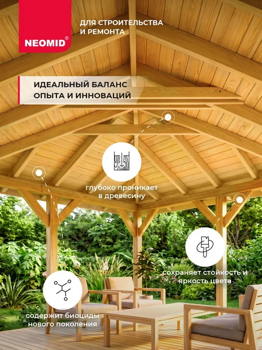 Защитная пропитка для дерева NEOMID BIO COLOR CLASSIC Сосна, желтый, фото 2