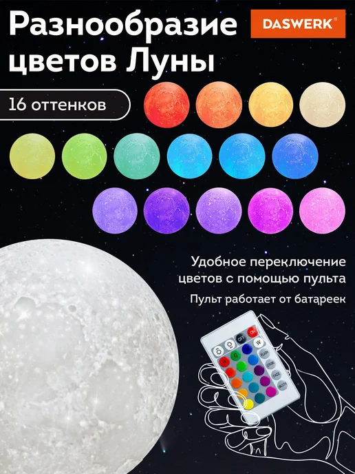 Ночник Луна 3D светильник светодиодный детский для детей д, белый, фото 2