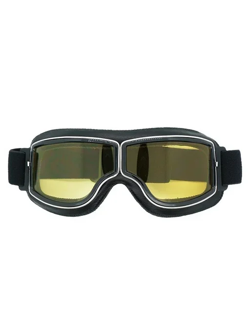 Мото очки ретро Black yellow, черный