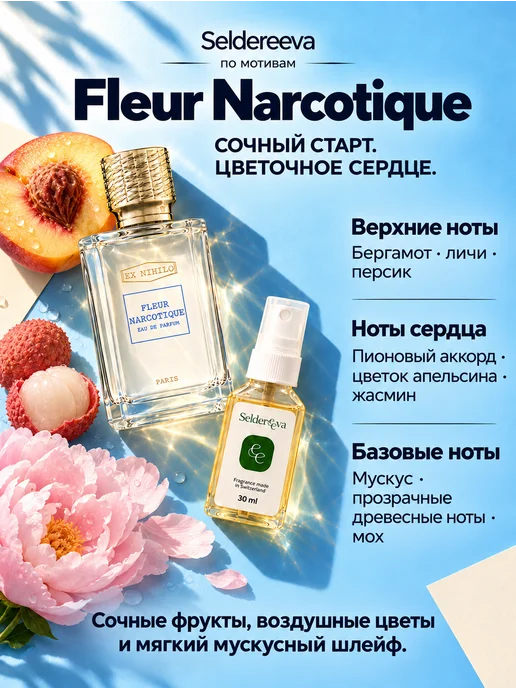 Seldereeva Набор духов Fleur Narcotique Molecule 02, 60 мл 2×30 мл, 2x30, 60 мл, фото 2