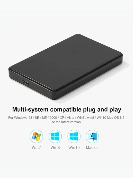 Внешний корпус для SSD, жесткого диска 2.5 TYPE C, кабель в, вариант, фото 7
