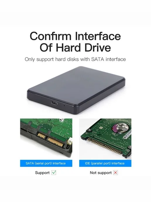 Внешний корпус для SSD, жесткого диска 2.5 TYPE C, кабель в, вариант, фото 8