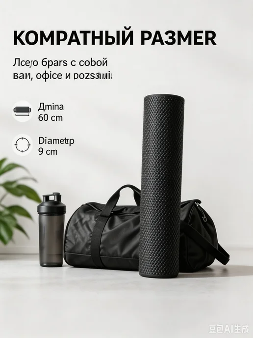 Массажный ролик для спины средней жесткости 60х9 см, ва, 60x9 см, фото 4