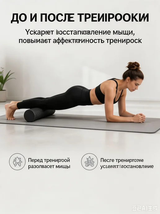 Массажный ролик для спины средней жесткости 60х9 см, ва, 60x9 см, фото 5