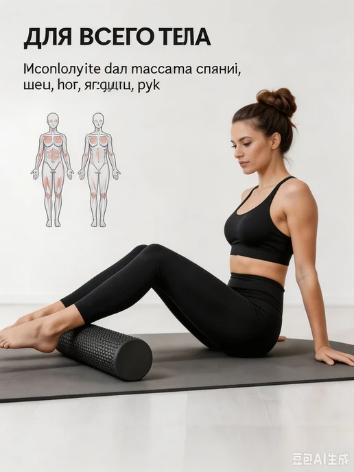 Массажный ролик для спины средней жесткости 60х9 см, ва, 60x9 см, фото 6
