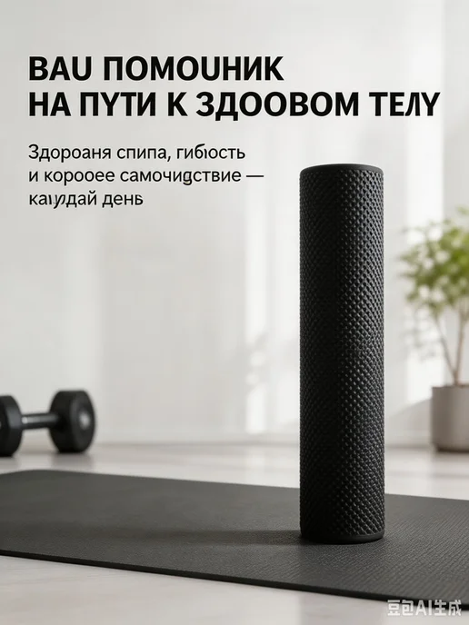 Массажный ролик для спины средней жесткости 60х9 см, ва, 60x9 см, фото 7