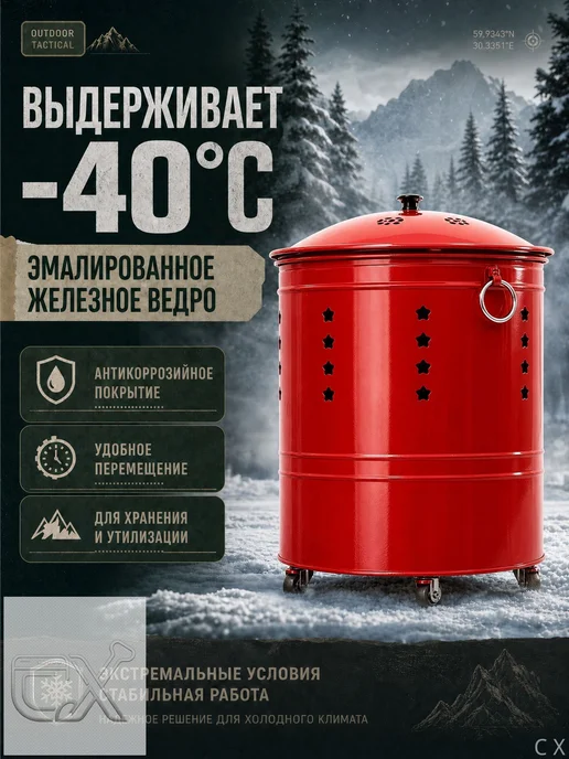 Печь для сжигания мусора 39x41x46 см, жесть, вариант, фото 2