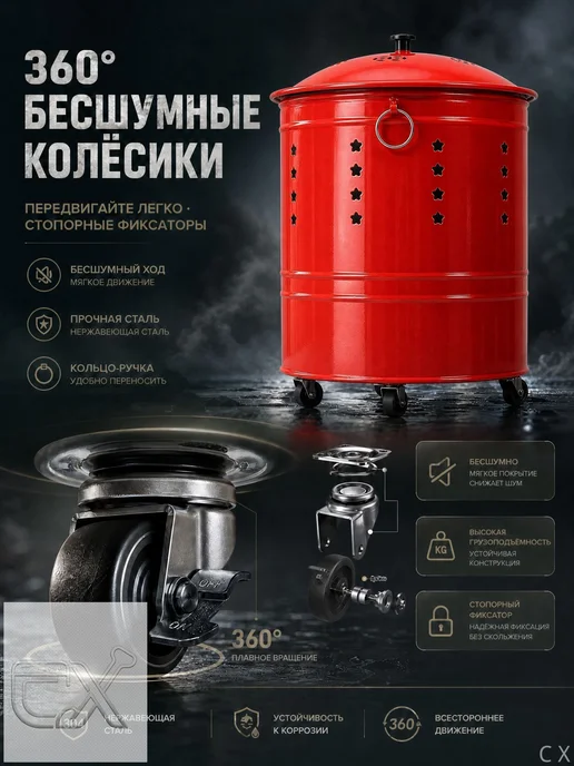 Печь для сжигания мусора 39x41x46 см, жесть, вариант, фото 5