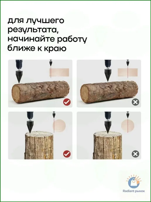 Сверло для дровокола, для колки дров набор 50 мм, дрово, вариант, фото 2