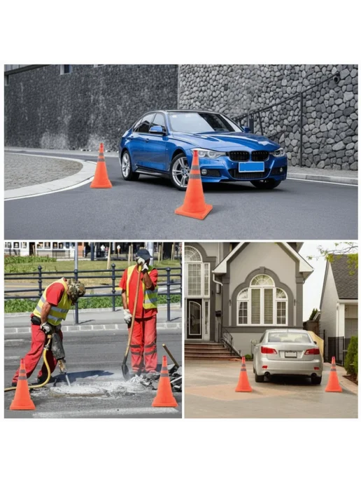 Светоотражающий складной конус Orange Red-55cm-, красный, фото 2