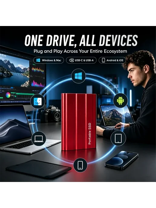 Портативный SSD диск 128 ТБ USB 3.1 64TB-1, 128 ТБ, фото 3