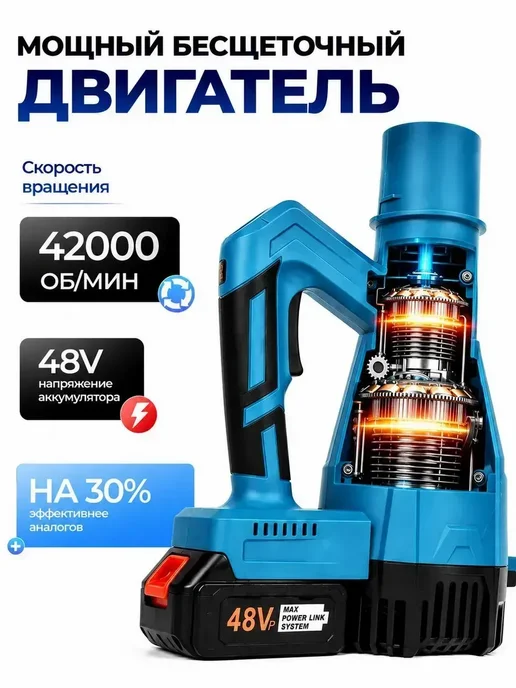 Аккумуляторная садовая воздуходувка мощная, вариант, фото 2