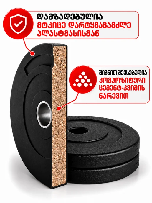 Весы для штанги и гантелей 2шт по 2,5кг, 2 шт, 2,5 кг, фото 3