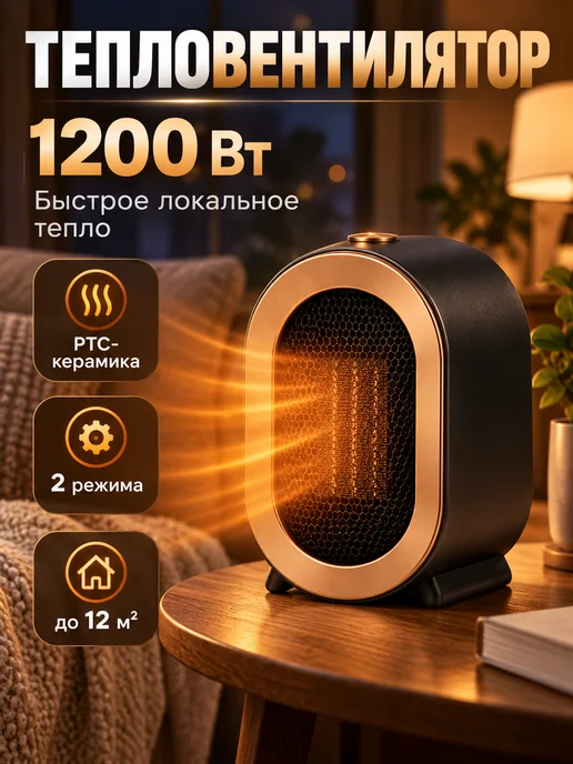 Обогреватель напольный электрический для дома, черный