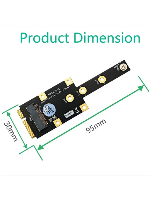 Адаптер Mini PCIe — M.2 M-Key для NVMe SSD, вариант, фото 6