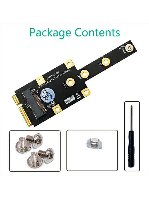 Адаптер Mini PCIe — M.2 M-Key для NVMe SSD, вариант, фото 7