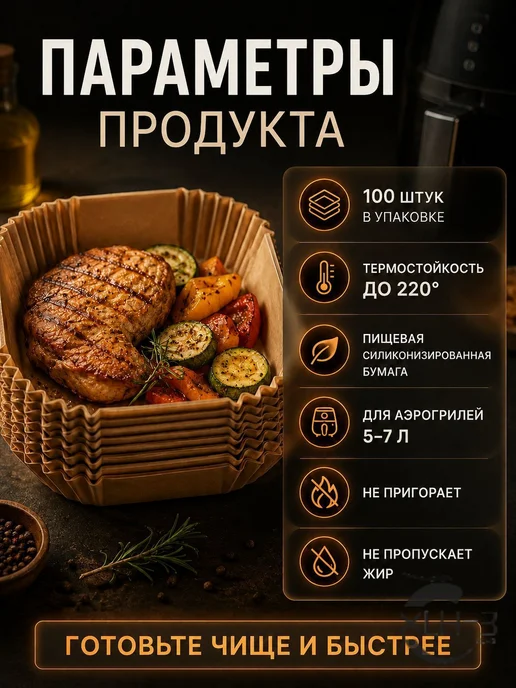Пергаментная бумага 20×20 см, 14 мкм, 100 шт, 20x20 см, 100 шт, фото 5