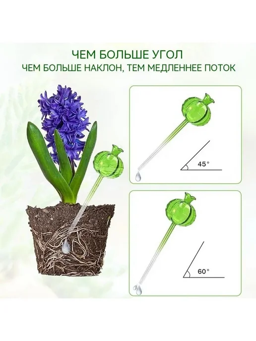 Система капельного автополива для растений, 24 см, 4 шт, 4 шт, фото 3