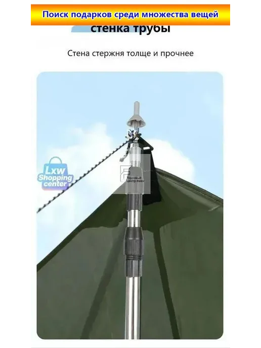 Металлические стойки для палатки, тента, навеса 2.1м 2 шт. с, 2,1 м, 2 шт, фото 3