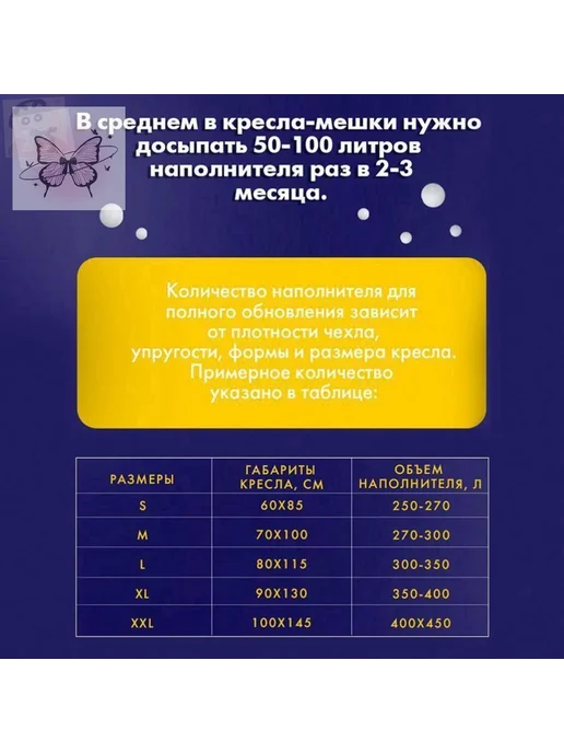 Наполнитель для кресла-мешка из пенополистирола, 250 л, 250 л, фото 2