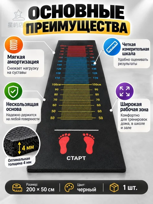 Коврик для прыжков в длину с места 20050 см, измерительный, вариант, фото 3