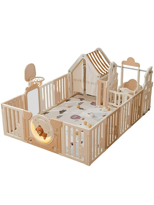 UNIX Kids Детский манеж DeLuxe House Camel 180х200 (PPLXSWH200WC), 180x200
