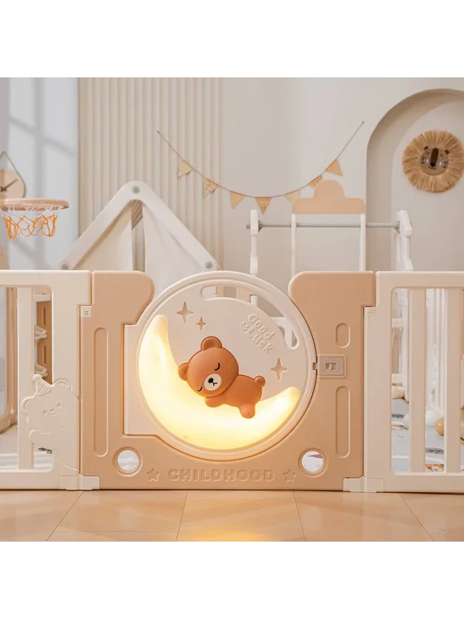UNIX Kids Детский манеж DeLuxe House Camel 180х200 (PPLXSWH200WC), 180x200, фото 5