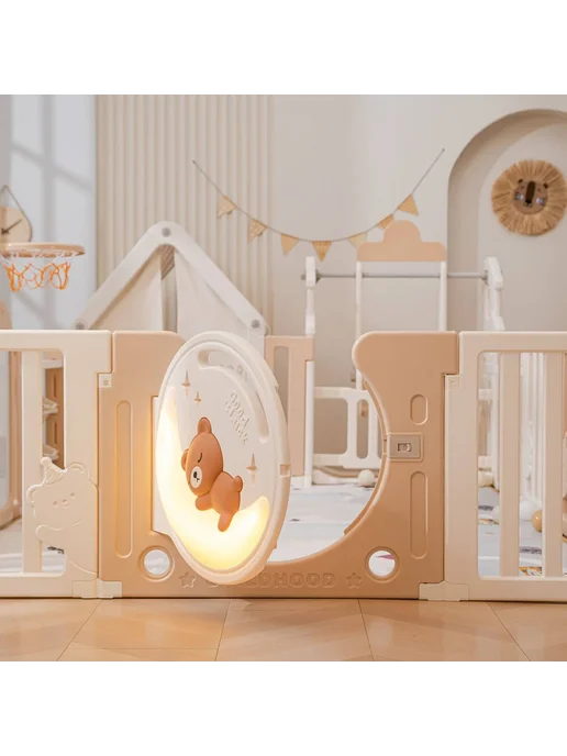 UNIX Kids Детский манеж DeLuxe House Camel 180х200 (PPLXSWH200WC), 180x200, фото 6