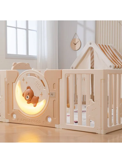 UNIX Kids Детский манеж DeLuxe House Camel 180х200 (PPLXSWH200WC), 180x200, фото 7