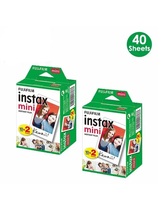 FUJIFILM Фотобумага Instax Mini 10 80 листов белая рамка 40, белый