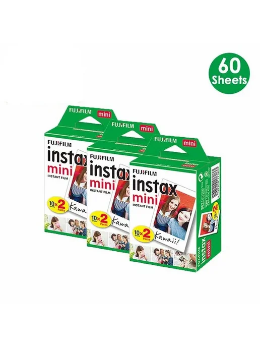 FUJIFILM Фотобумага Instax Mini 10 80 листов белая рамка 60, белый