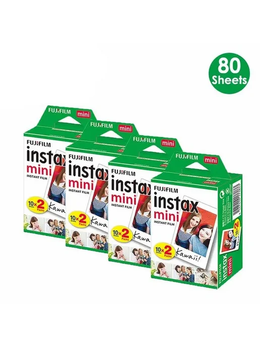 FUJIFILM Фотобумага Instax Mini 10 80 листов белая рамка 80, белый