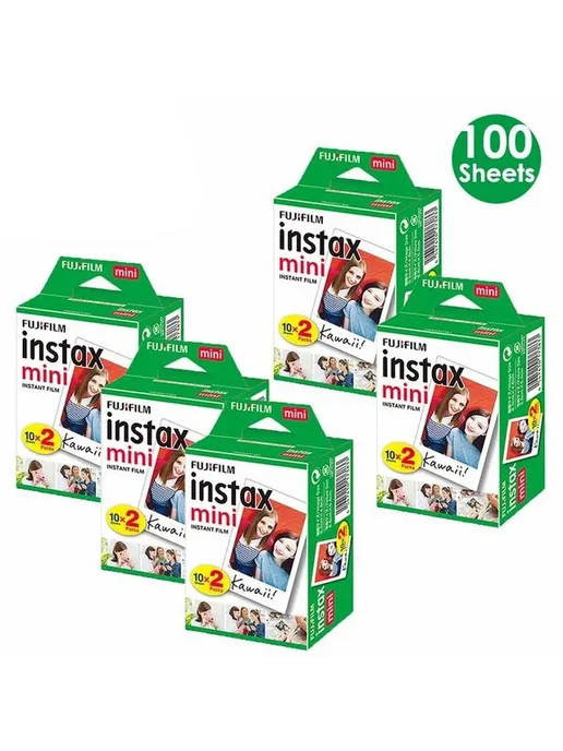 FUJIFILM Фотобумага Instax Mini 10 80 листов белая рамка 100, белый