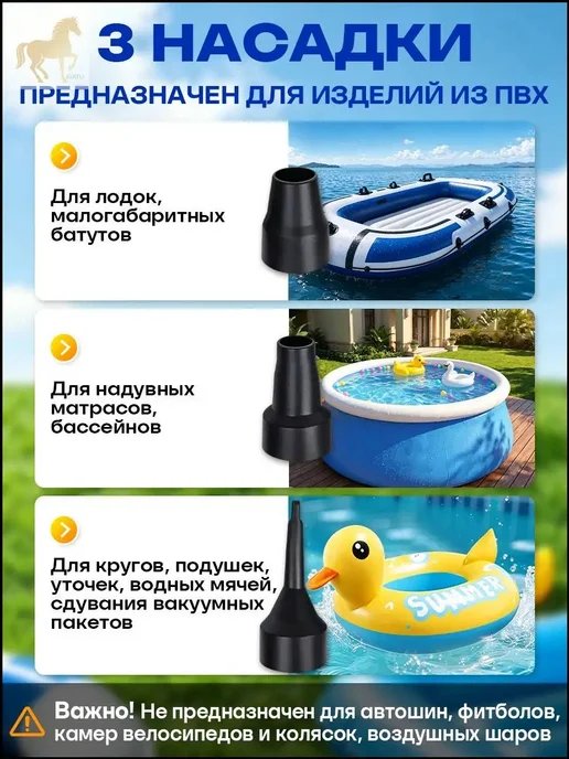 Насос для надувания матрасов и мебели, 12 В, 24 Вт, 24 Вт, фото 4