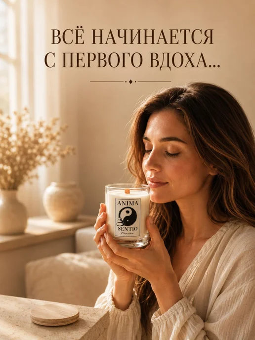 Нет бренда Anima Sentio свеча ароматическая "Синнабон" (Булочка, вариант, фото 2
